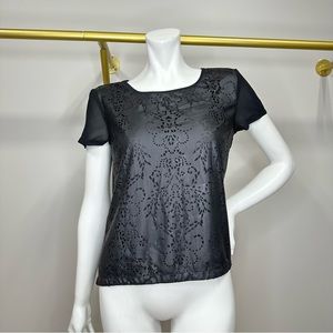 RD Styles Black Lace Sheer Back Top